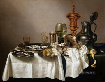 Naturaleza muerta clásica Painting - Bodegones dorados Willem Claeszoon Heda